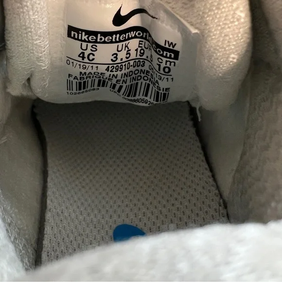 Nike Pink and White Athletic Trainer Sneaker Shoes Infant Toddler Size 4C - Picture 6 of 6